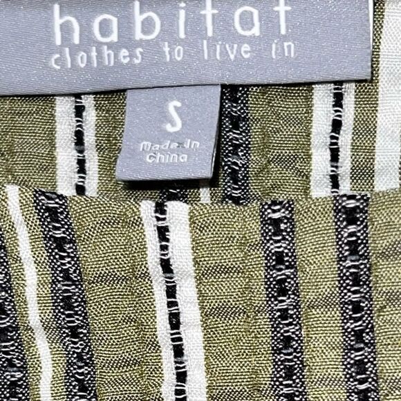 NWT Habitat Fiesta Striped Swing Pullover Boho Top Guacamole Sz S/M - Picture 7 of 8